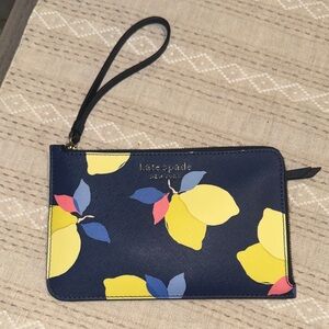 Kate Spade Navy Wristlet with Lemon Design